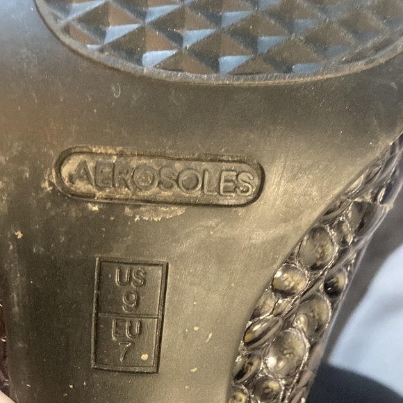 Aerosoles  envy black with grey leather upper heels - Picture 6 of 8